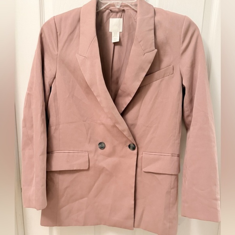 H&M Salmon Blazer Sz XS bottom closure EUC AE